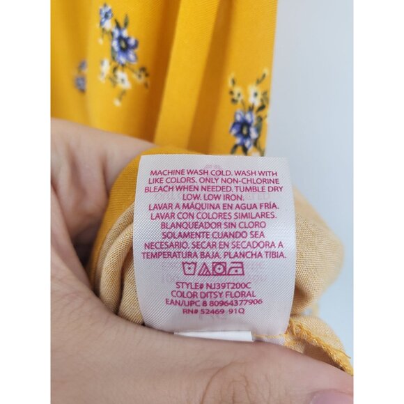 Yellow Ditsy Floral Spaghetti Strap Cami Top No Boundaries L/G (11-13) NWT - Picture 5 of 9